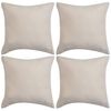 vidaXL Kussenhoezen 4 stuks beige imitatie su&egrave;de 40x40 cm polyester