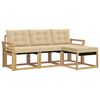 vidaXL Buiten bankenset 4 st Wit en Beige