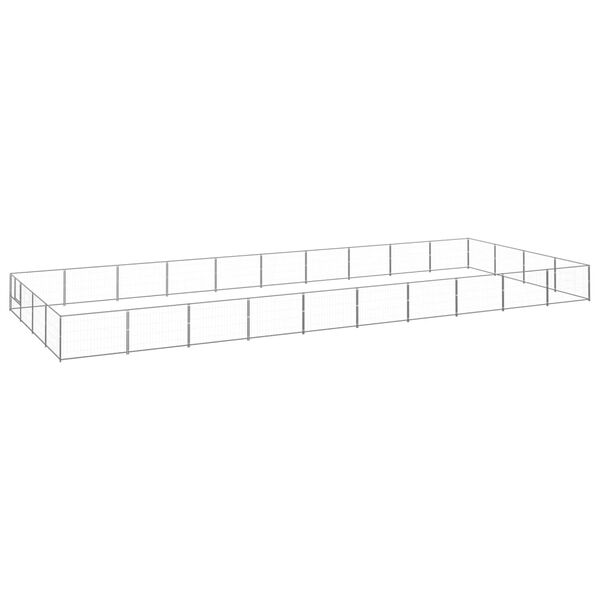 vidaXL Hondenkennel 40 m&sup2; staal zilverkleurig