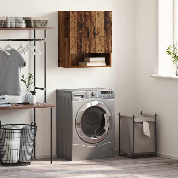 vidaXL Wandkast Wandgemonteerd Oudhout 60 x 31 x 70 cm Bewerkt hout