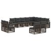 vidaXL Tuinbankenset 12 st Grijs poly rattan