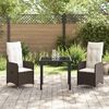 vidaXL Tuin eettafelset met kussen 3 pcs Bruin poly rattan