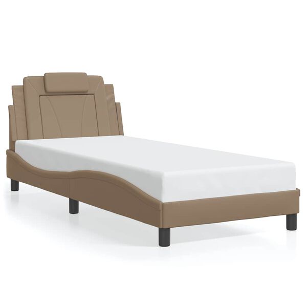 vidaXL Bedframe "Viana" zonder matras kunstleer cappuccinokleurig 90x200 cm