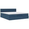vidaXL Ottoman bed met matras 200x200 cm stof blauw