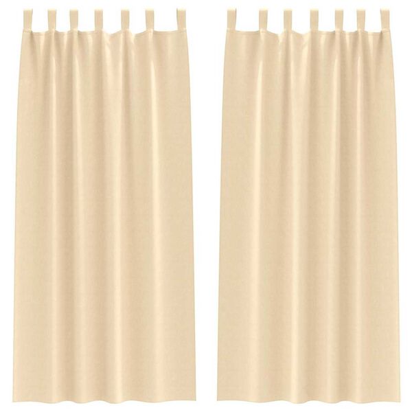 vidaXL Zwart-out Gordijnen met Ringen 2 pcs Cr&egrave;me 260 x 140 cm