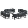 vidaXL Tuinbankenset 12 pcs Zwart Metaal