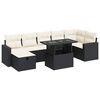 vidaXL 8-delige Loungeset met kussens poly rattan zwart