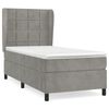 vidaXL Boxspring met matras fluweel lichtgrijs 80x200 cm