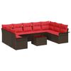 vidaXL Tuin Sofa Set met kussen 10 pcs Bruin poly rattan