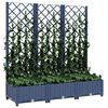 vidaXL Plantenbak met latwerk 120x40x121,5 cm polypropeen blauwgrijs
