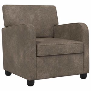 vidaXL Fauteuil Donkergrijs Nep Suede Leer