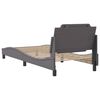 vidaXL Bedframe zonder matras "Zadar" kunstleer grijs 90x190 cm