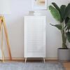 vidaXL Kastdeur met lamellen 99,3x49,4 cm massief grenenhout wit