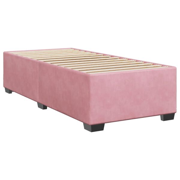 vidaXL Bedframe fluweel roze 100x200 cm