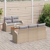 vidaXL Tuinbankenset met kussen 6 pcs Beige poly rattan