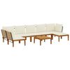 vidaXL 8 st Massief acaciahout & touw Naturel