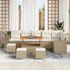 vidaXL Tuin Sofa Set 10 pcs Beige poly rattan