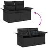 vidaXL Tuin Sofa Set met kussen met opslag 6 pcs Zwart poly rattan