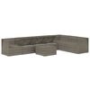 vidaXL 8-delige Loungeset met kussens poly rattan grijs