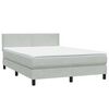 vidaXL Boxspring met matras en LED fluweel lichtgrijs 160x210 cm