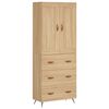 vidaXL Hoge kast 69,5x34x180 cm bewerkt hout sonoma eikenkleurig