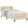 vidaXL Boxspringbed met matras met hoofdeinde Cr&egrave;me 90 x 190 cm Stof