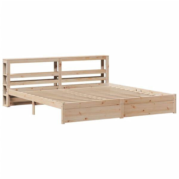 vidaXL Bedframe met hoofdbord massief grenenhout 180x200 cm