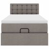 vidaXL Ottoman bed met matras en LED's 100x200 cm stof taupe