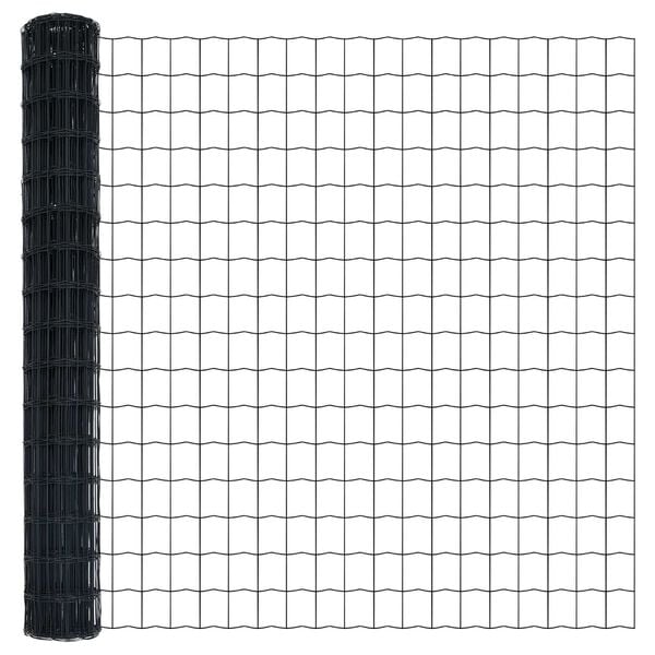 vidaXL Euro Hek Grijs 1.6 x 10 m PVC-gecoat ijzer