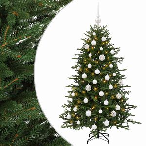 vidaXL Kunstkerstboom met kerstbal 120 cm 150 LED's Warmwit
