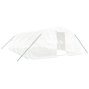 vidaXL Tuinkas met stalen frame 40 m&sup2; 8x5x2,3 m wit