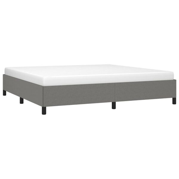 vidaXL Bedframe zonder matras stof donkergrijs 200x200 cm