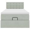 vidaXL Ottoman bed met matras en LED's 90x200cm fluweel lichtgrijs
