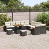 vidaXL Tuin Sofa Set met kussen 13 pcs Zwart en cr&egrave;me