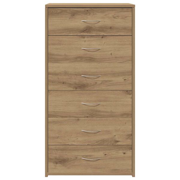 vidaXL Dressoir met 6 lades 50x34x96 cm bewerkt hout artisanaal eiken