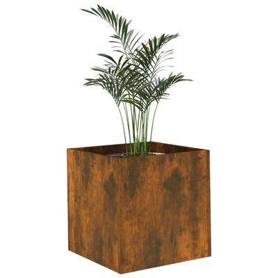 vidaXL Plantenbak 40x40x40 cm bewerkt hout gerookt eikenkleurig