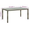 vidaXL Tuintafel 150x90x75 cm gehard glas en poly rattan grijs