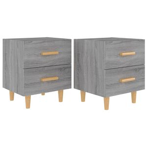 vidaXL Nachtkastjes 2 st 40x35x47,5 cm grijs sonoma eikenkleurig