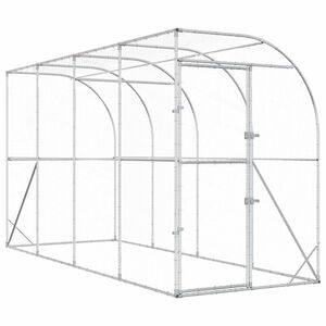 vidaXL Kippenhok Tegen de Muur zilver 600 x 150 x 215 cm