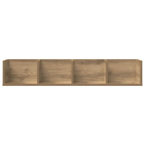 vidaXL CD-wandschap 100x18x18 cm bewerkt hout artisanaal eikenkleurig