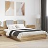vidaXL Bedframe met Hoofdeinde Artisan Eiken 150 x 200 cm Bewerkt hout