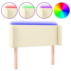 vidaXL Hoofdbord LED 83x16x78/88 cm kunstleer cr&egrave;mekleurig