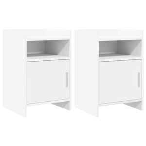 vidaXL Nachtkastjes 2 pcs Wit 40 x 36 x 60 cm Bewerkt hout