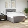 vidaXL Boxspring met matras stof taupe 140x200 cm
