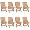 vidaXL Opklapbare stoelen, 8 stuks, massief teakhout