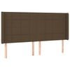 vidaXL Hoofdbord met randen 163x16x118/128 cm stof donkerbruin