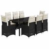 vidaXL 9-delige Bistroset met kussens poly rattan zwart