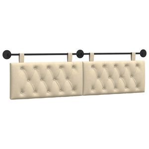 vidaXL Hangend hoofdbord Cr&egrave;mekleurig Stof