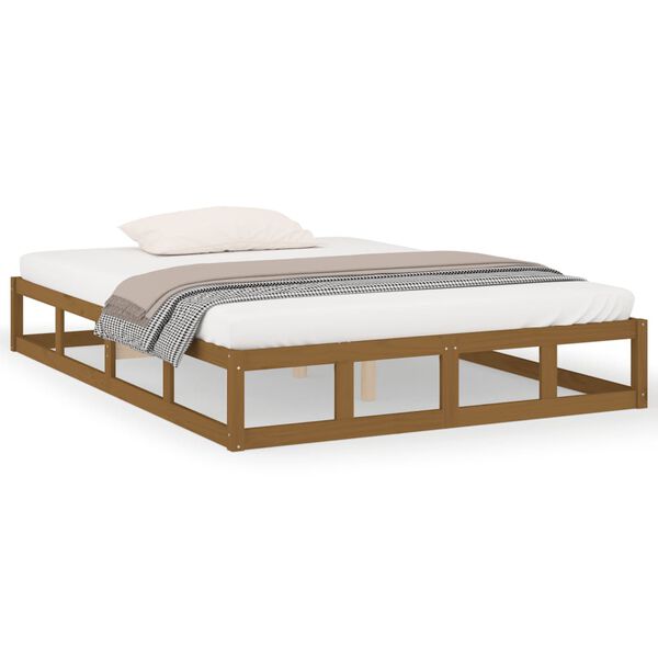 vidaXL Bedframe massief hout honingbruin 200x200 cm