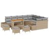 vidaXL Tuinbankenset 13 st Beige poly rattan